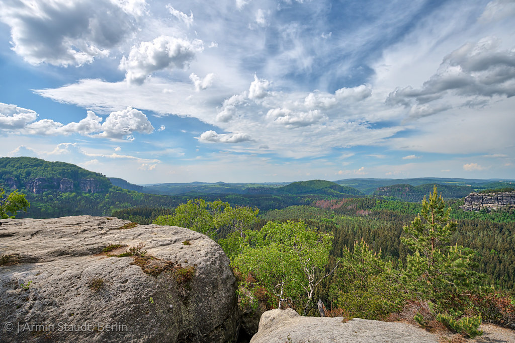 HDR Panorama of rocks in the Saxon Switzerland Reserve